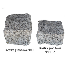 Kostka granitowa szara 9-11-0,5cm, 1000kg