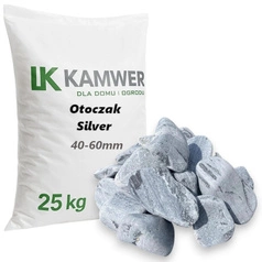 Otoczak Silver 40-60mm, 25kg - Naturalny Kamień Ogrodowy, Dekoracyjny i Ozdobny na Ścieżki, Rabaty, Oczka Wodne i Tarasy