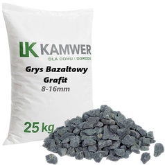 Grys Bazaltowy Grafit 8-16mm, 25kg - Dekoracyjny i Ozdobny Kamień Ogrodowy na Ścieżki, Rabaty, Oczka Wodne i Tarasy