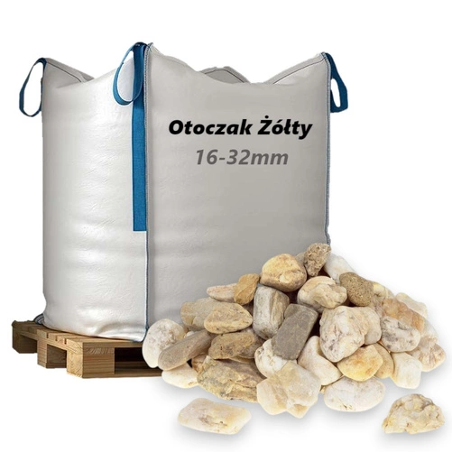 Otoczak Żółty 16-32mm, 1000kg - Naturalny Kamień Ogrodowy, Dekoracyjny i Ozdobny na Ścieżki, Rabaty, Oczka Wodne i Tarasy