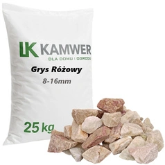 Grys Różowy 8-16mm, 25kg - Naturalny Kamień Ogrodowy, Dekoracyjny i Ozdobny na Ścieżki, Rabaty, Oczka Wodne i Tarasy