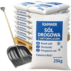 Sól Drogowa 1000kg Workowana + Łopata Gratis – skuteczna sól zimowa do dróg, chodników, śniegu, lodu i gołoledzi