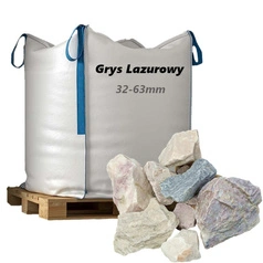 Grys Lazurowy 32-63mm, 1000kg - Naturalny Kamień Ogrodowy, Dekoracyjny i Ozdobny na Ścieżki, Rabaty, Oczka Wodne i Tarasy