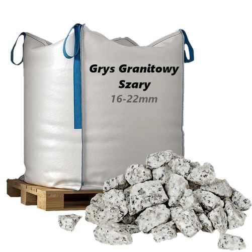 Grys Granitowy Szary 16-22mm, 1000kg - Dalmatyńczyk, Sól i Pieprz, Dekoracyjny i Ozdobny Kamień Ogrodowy na Ścieżki, Rabaty, Oczka Wodne i Tarasy