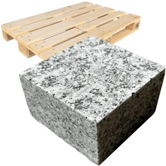 Kostka Granitowa 10x10x5cm PEŁNA PALETA 7,54m² - Brukowa Cięta Jasnoszara Płomieniowana (SG)