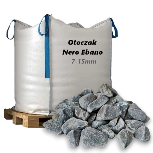 Otoczak Nero Ebano 7-15mm, 1000kg - Naturalny Kamień Ogrodowy, Dekoracyjny i Ozdobny na Ścieżki, Rabaty, Oczka Wodne i Tarasy