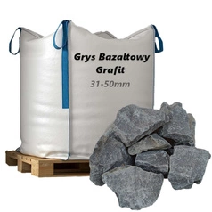 Grys Bazaltowy Grafit 31-50mm, 1000kg - Naturalny Kamień Ogrodowy, Dekoracyjny i Ozdobny na Ścieżki, Rabaty, Oczka Wodne i Tarasy