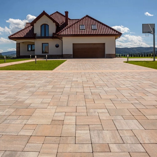 Kostka brukowa Visio, wapień muszlowy, gr. 6cm, Bruk-Bet