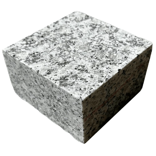 Kostka Granitowa 10x10x6cm PEŁNA PALETA 6,28m² - Brukowa Cięta Jasnoszara Płomieniowana (SG)