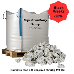 Grys Granitowy Szary 16-22mm, 1000kg - Dalmatyńczyk, Sól i Pieprz, Dekoracyjny i Ozdobny Kamień Ogrodowy na Ścieżki, Rabaty, Oczka Wodne i Tarasy