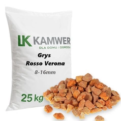 Grys Rosso Verona 8-16mm, 25kg - Naturalny Kamień Ogrodowy, Dekoracyjny i Ozdobny na Ścieżki, Rabaty, Oczka Wodne i Tarasy