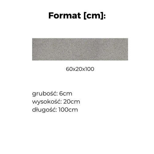 Krawężnik, obrzeże 6x20x100, szary, Bruk-Bet