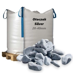 Otoczak Silver 20-40mm, 1000kg - Naturalny Kamień Ogrodowy, Dekoracyjny i Ozdobny na Ścieżki, Rabaty, Oczka Wodne i Tarasy
