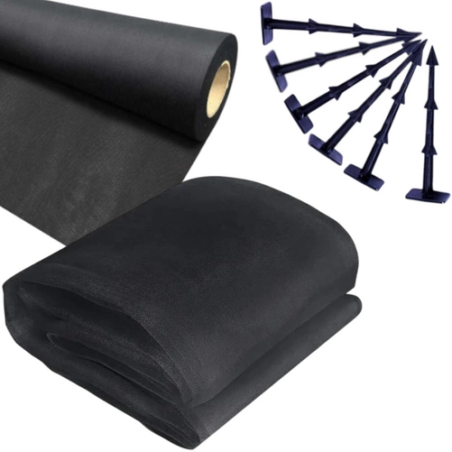 Agrowłóknina Czarna 10mb 100g + Kotwy 150mm 100szt – Mata pod Ściółkowanie i Chwasty