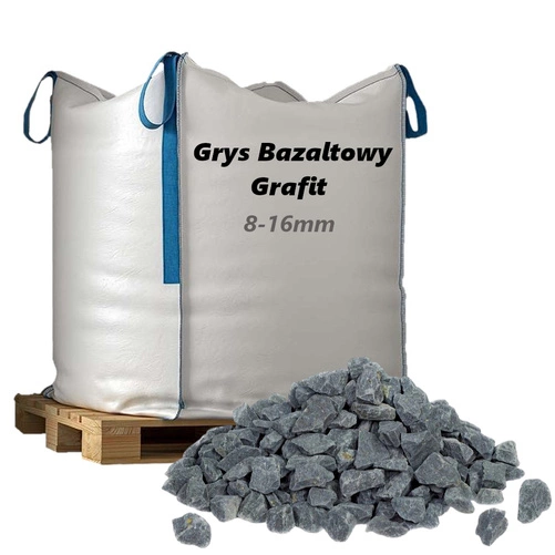 Grys Bazaltowy Grafit 8-16mm, 1000kg - Naturalny Kamień Ogrodowy, Dekoracyjny i Ozdobny na Ścieżki, Rabaty, Oczka Wodne i Tarasy
