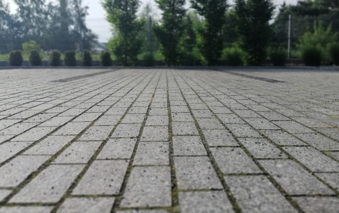 Kostka Granitowa 20x10x6cm PEŁNA PALETA 6,28m² - Brukowa Cięta Jasnoszara Płomieniowana (SG)