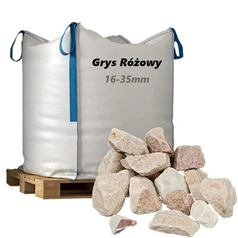 Grys Różowy 16-35mm, 1000kg - Naturalny Kamień Ogrodowy, Dekoracyjny i Ozdobny na Ścieżki, Rabaty, Oczka Wodne i Tarasy