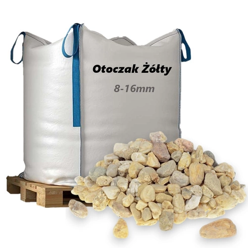 Otoczak Żółty 8-16mm, 1000kg - Naturalny Kamień Ogrodowy, Dekoracyjny i Ozdobny na Ścieżki, Rabaty, Oczka Wodne i Tarasy