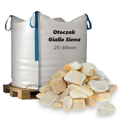 Otoczak Giallo Siena 25-40mm, 1000kg - Naturalny Kamień Ogrodowy, Dekoracyjny i Ozdobny na Ścieżki, Rabaty, Oczka Wodne i Tarasy