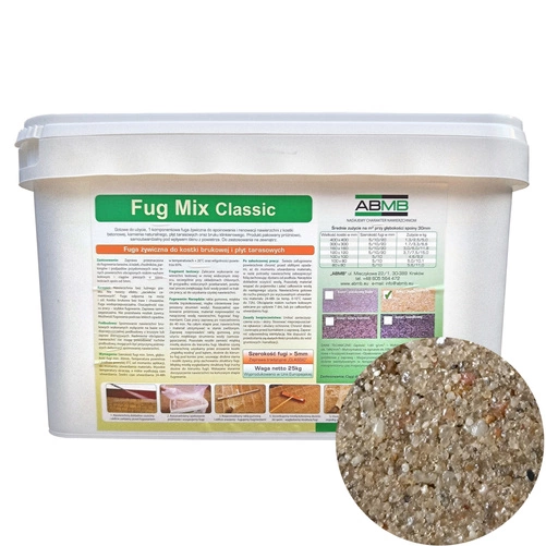 Fuga Żywiczna 25kg Classic Piaskowo Żółty FUG-MIX ABMB - do kamienia naturalnego, kostki granitowej, podjazdów i ścieżek