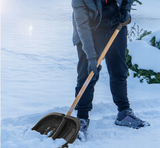 Łopata do Śniegu na Zimę 138cm - Szeroka Szufla do Odśnieżania Chodników, Parkingów
