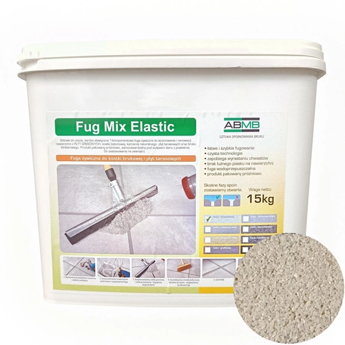 Fuga żywiczna Fug Mix Elastic Śnieżnobiały 15kg ABMB - do płyt tarasowych, płytek ceramicznych, chodników i tarasów