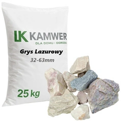 Grys Lazurowy 32-63mm, 25kg - Naturalny Kamień Ogrodowy, Dekoracyjny i Ozdobny na Ścieżki, Rabaty, Oczka Wodne i Tarasy