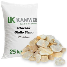 Otoczak Giallo Siena 25-40mm, 25kg - Naturalny Kamień Ogrodowy, Dekoracyjny i Ozdobny na Ścieżki, Rabaty, Oczka Wodne i Tarasy