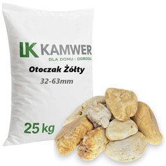 Otoczak Żółty 32-63mm 25kg - Naturalny Kamień Ogrodowy, Dekoracyjny i Ozdobny na Ścieżki, Rabaty, Oczka Wodne i Tarasy