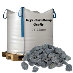 Grys Bazaltowy Grafit 16-22mm, 1000kg - Naturalny Kamień Ogrodowy, Dekoracyjny i Ozdobny na Ścieżki, Rabaty, Oczka Wodne i Tarasy