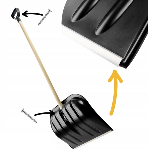 Łopata do Śniegu na Zimę 138cm - Szeroka Szufla do Odśnieżania Chodników, Parkingów