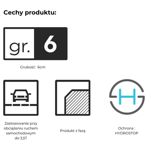 Kostka brukowa Tetra wapień muszlowy, gr. 6cm, Bruk-Bet