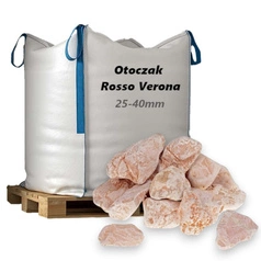 Otoczak Rosso Verona 25-40mm, 1000kg - Naturalny Kamień Ogrodowy, Dekoracyjny i Ozdobny na Ścieżki, Rabaty, Oczka Wodne i Tarasy