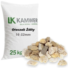 Otoczak Żółty 16-32mm, 25kg - Naturalny Kamień Ogrodowy, Dekoracyjny i Ozdobny na Ścieżki, Rabaty, Oczka Wodne i Tarasy
