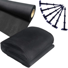 Agrowłóknina Czarna 10mb 100g + Kotwy 150mm 100szt – Mata pod Ściółkowanie i Chwasty