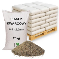 Piasek kwarcowy, suszony 0,5-2,5mm, 1000kg – do fug, na lód i zimowego utrzymania nawierzchni