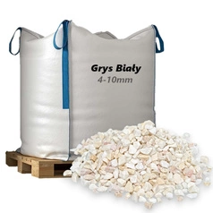 Grys Biały 4-10mm, 1000kg - Naturalny Kamień Ogrodowy, Dekoracyjny i Ozdobny na Ścieżki, Rabaty, Oczka Wodne i Tarasy