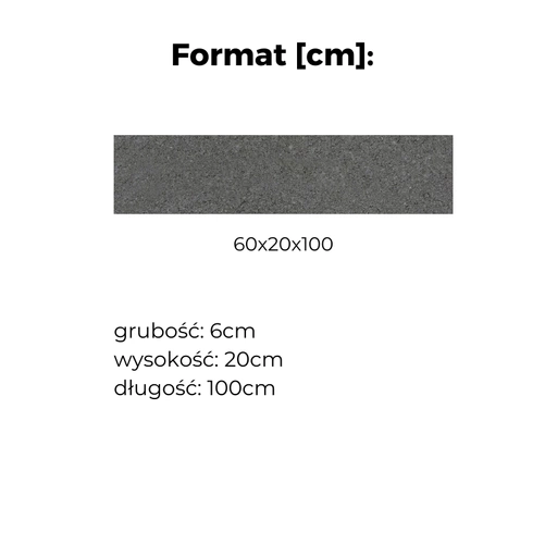 Krawężnik, obrzeże 6x20x100, grafitowy, Bruk-Bet