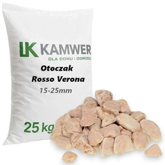 Otoczak Rosso Verona 15-25mm, 25kg - Naturalny Kamień Ogrodowy, Dekoracyjny i Ozdobny na Ścieżki, Rabaty, Oczka Wodne i Tarasy
