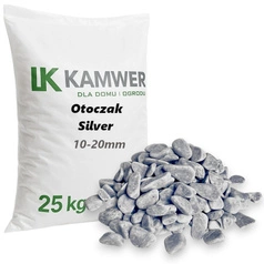 Otoczak Silver 10-20mm, 25kg - Naturalny Kamień Ogrodowy, Dekoracyjny i Ozdobny na Ścieżki, Rabaty, Oczka Wodne i Tarasy