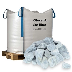 Otoczak Ice Blue 25-40mm, 1000kg - Naturalny Kamień Ogrodowy, Dekoracyjny i Ozdobny na Ścieżki, Rabaty, Oczka Wodne i Tarasy