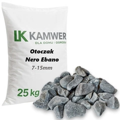 Otoczak Nero Ebano 7-15mm, 25kg - Naturalny Kamień Ogrodowy, Dekoracyjny i Ozdobny na Ścieżki, Rabaty, Oczka Wodne i Tarasy