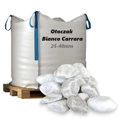 Otoczak Bianco Carrara 25-40mm, 1000kg - Naturalny Kamień Ogrodowy, Dekoracyjny i Ozdobny na Ścieżki, Rabaty, Oczka Wodne i Tarasy
