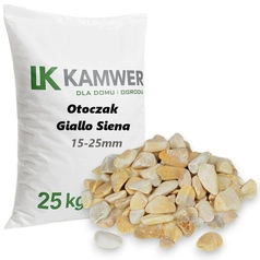 Otoczak Giallo Siena 15-25mm, 25kg - Naturalny Kamień Ogrodowy, Dekoracyjny i Ozdobny na Ścieżki, Rabaty, Oczka Wodne i Tarasy