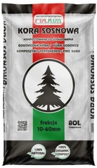 Kora Sosnowa Iglasta 10–60 mm 80L – Naturalna Ściółka do Rabat i Krzewów
