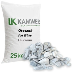 Otoczak Ice Blue 15-25mm, 25kg - Naturalny Kamień Ogrodowy, Dekoracyjny i Ozdobny na Ścieżki, Rabaty, Oczka Wodne i Tarasy
