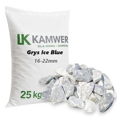 Grys Ice Blue 16-22mm, 25kg - Naturalny Kamień Ogrodowy, Dekoracyjny i Ozdobny na Ścieżki, Rabaty, Oczka Wodne i Tarasy