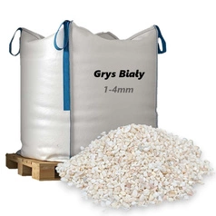 Grys Biały 1-4mm, 1000kg - Naturalny Kamień Ogrodowy, Dekoracyjny i Ozdobny na Ścieżki, Rabaty, Oczka Wodne i Tarasy