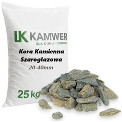 Kora Szarogłazowa Kamienna 20-40mm, 25kg - Dekoracyjna do ogrodu, rabatek i ścieżek