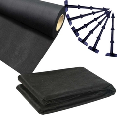 Agrowłóknina Czarna 10mb 50g + Kotwy 150mm 100szt – Mata pod Ściółkowanie i Chwasty